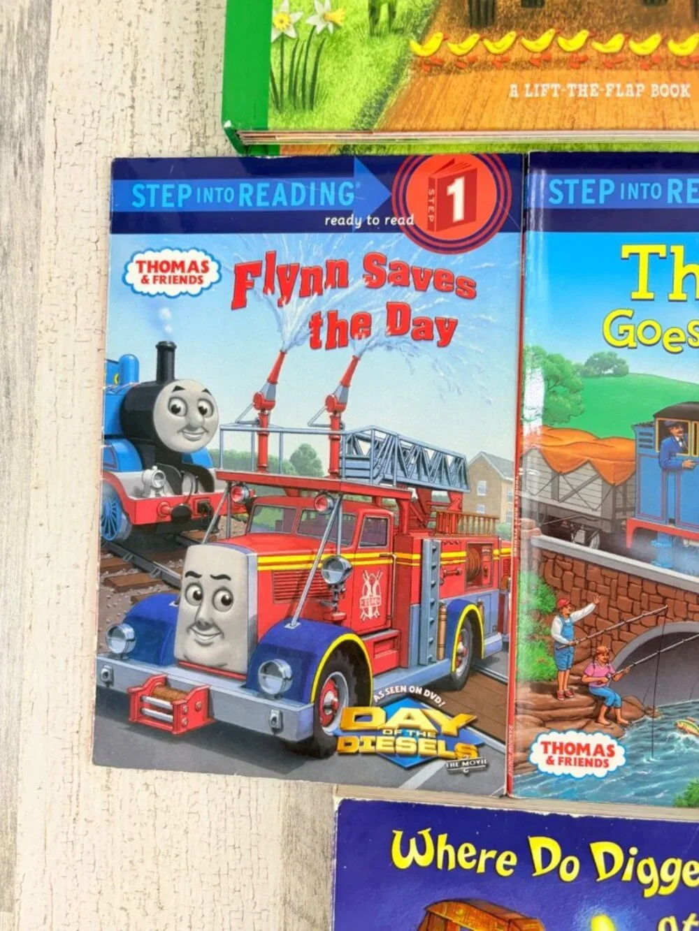 Lot of 7 Kids Books Trucks Thomas Train Paw Patrol Little Blue Truck Boys